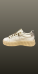 Sneakers albi- detalii aurii