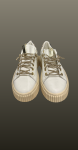 Sneakers albi- detalii aurii