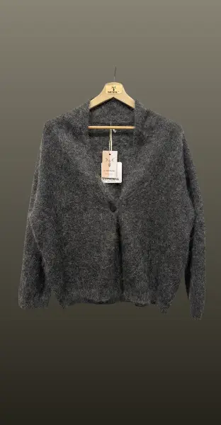 Cardigan boho- cu un nasture