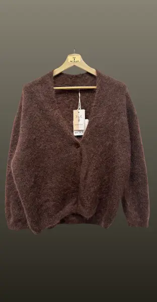 Cardigan boho- cu un nasture