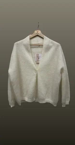 Cardigan boho- cu un nasture