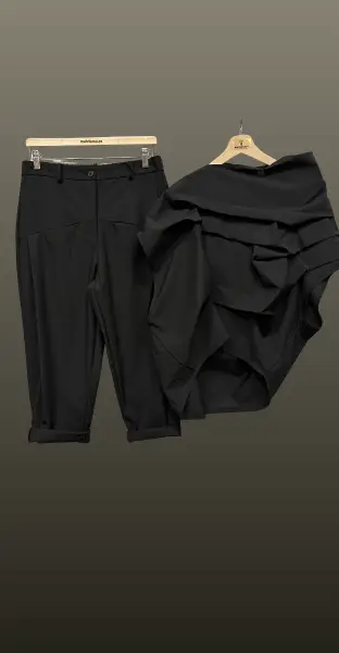 Pantalon creion-negru