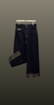 Jeans drept cu tiv întors-animal print