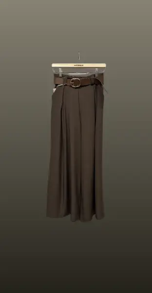 Pantalon palazzo- maro