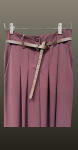 Pantalon larg cu pense- burgundy