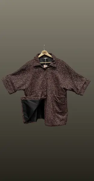 Palton maneca scurta burgundy