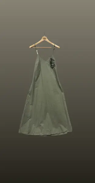 Rochie lunga floare- kaki