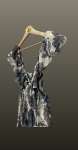 Rochie midi decolteu- albastru