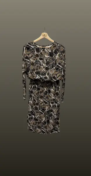 Rochie imprimeu- maro/beige