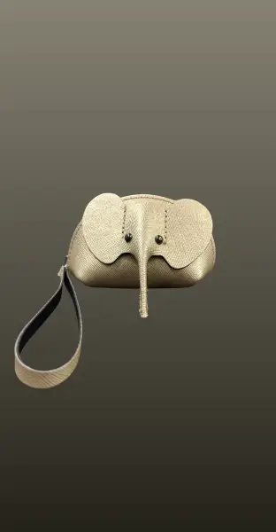 Portofel pentru monede – Elefănțel beige texturat