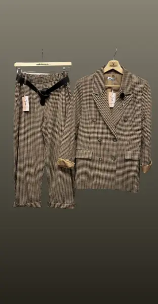 Sacou houndstooth-nude